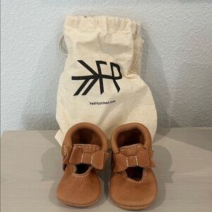Freshly Picked Baby Brown Leather Moccasin Shoes